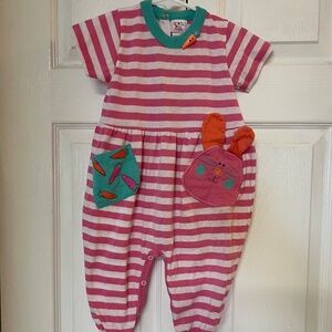 Buster Brown Baby Girl Vintage Bunny Easter Onsie Outfit